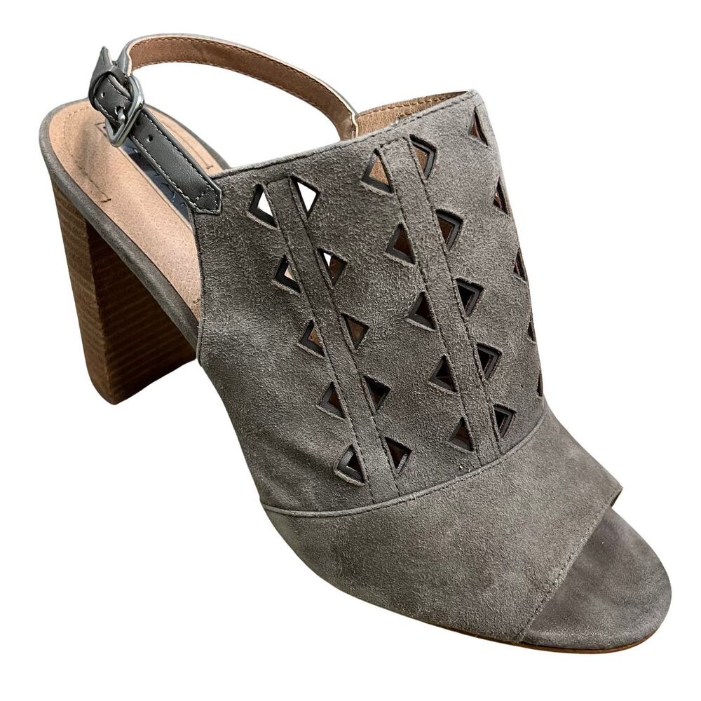 Tahari Marvel Taupe Brown Chicory Open Toe Chunky Slingback Sandals Size 10